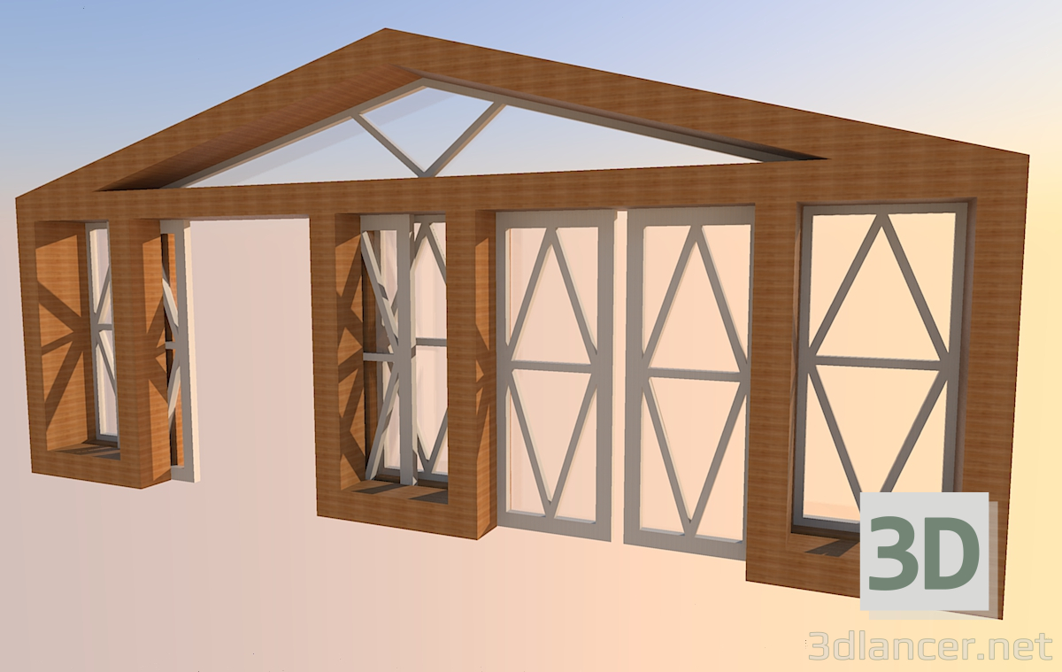 3d модель Парадний вхід – превью