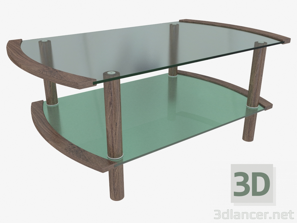 3d model Coffee table with glass top - preview