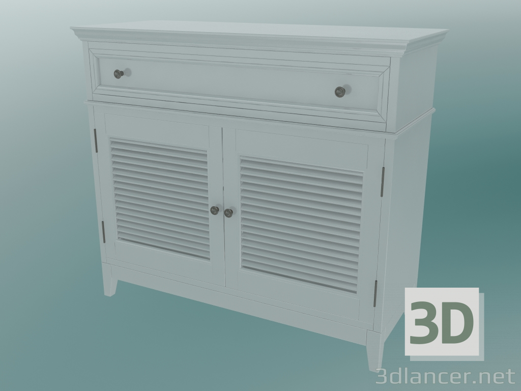 Modelo 3d Cômoda e portas (Branco) - preview