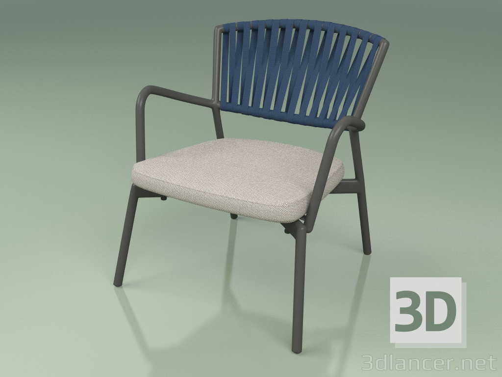 3d model Silla con asiento blando 127 (Belt Blue) - vista previa