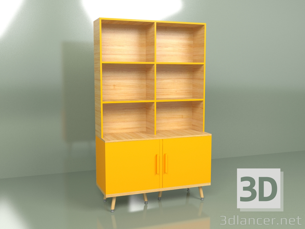 3d model Estantería Woodi (naranja) - vista previa