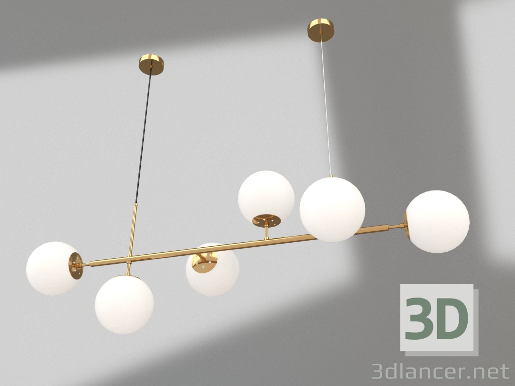 modello 3D Lampadario Irda bronzo (tonalità bianche) (07622-6,20-01) - anteprima