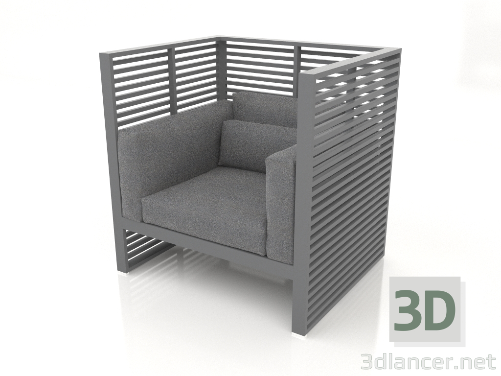 3d model Sillón Normando con respaldo alto (Antracita) - vista previa