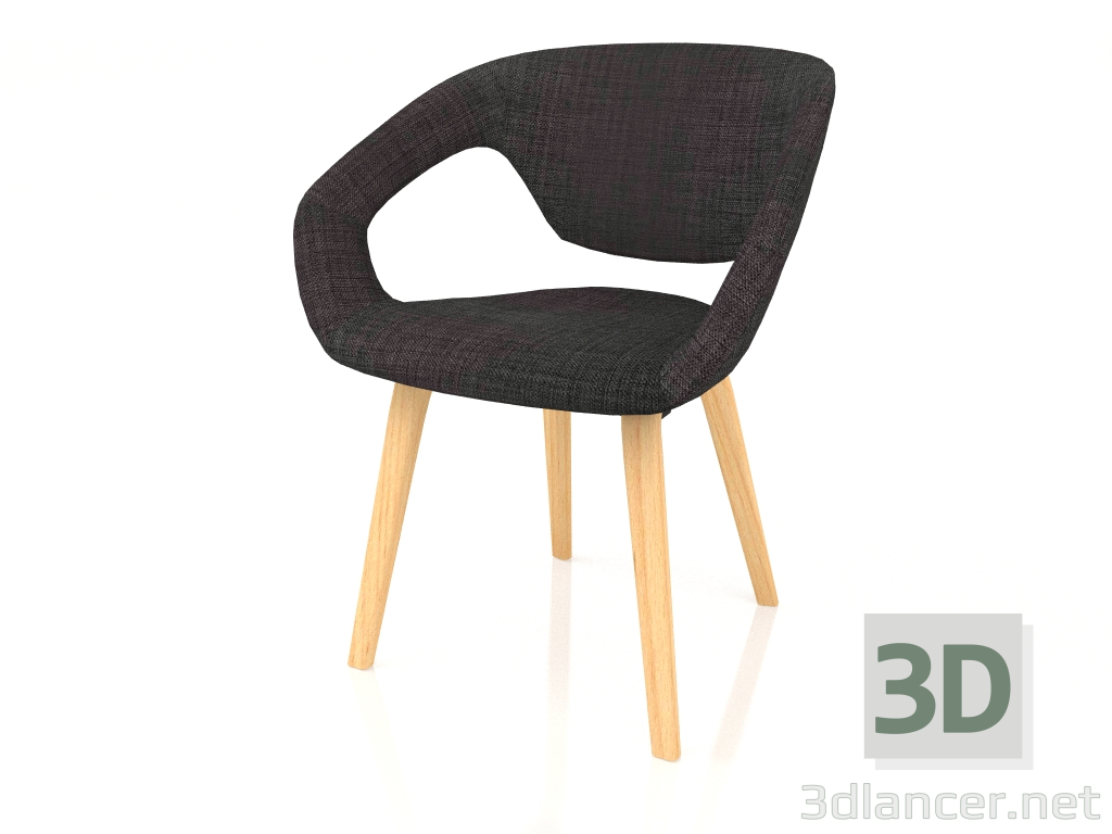 modèle 3D Chaise Flexback (Naturel-Gris Foncé) - preview