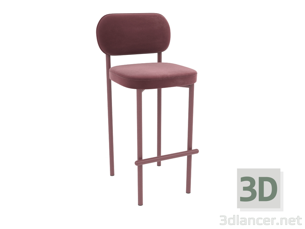 3D modeli Bar taburesi Toptynych (Bordo) - önizleme