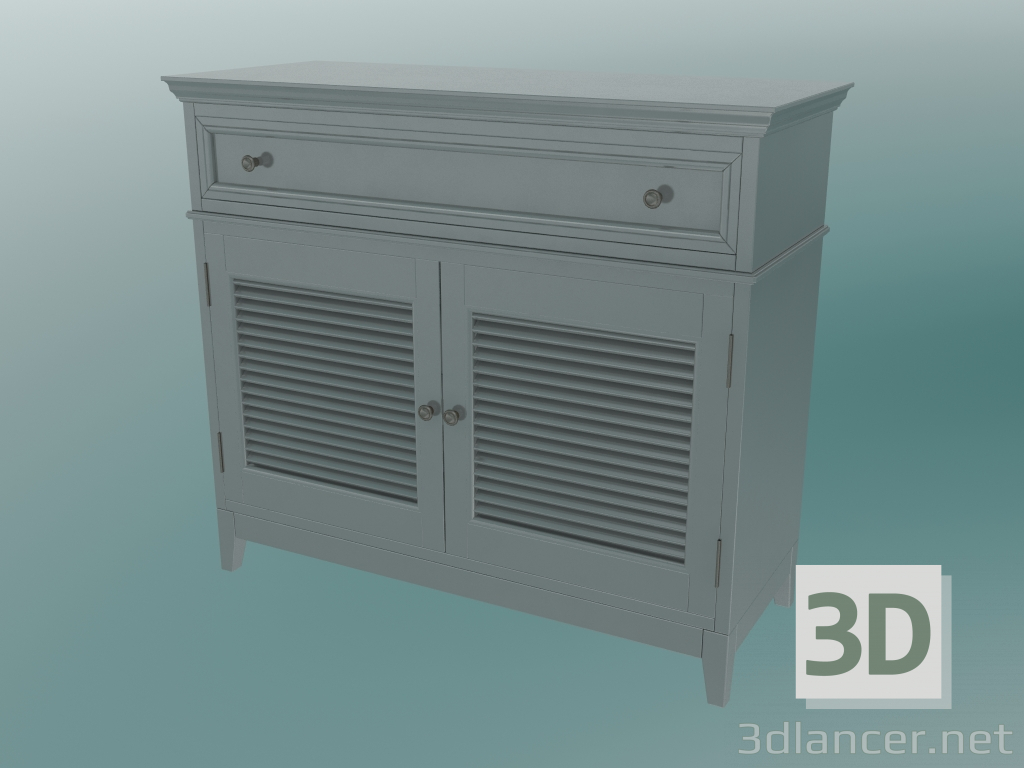 Modelo 3d Cômoda e portas (cinza-verde) - preview