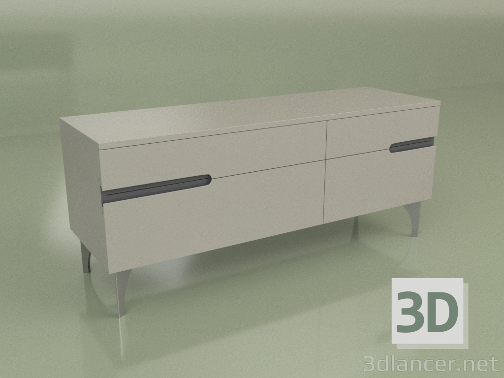 modello 3D Armadio GL 210 (grigio) - anteprima