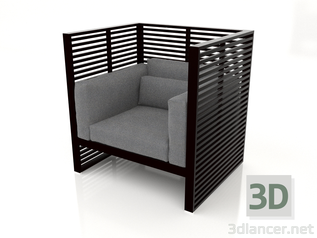 3d model Sillón Normando con respaldo alto (Negro) - vista previa