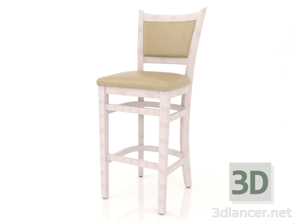 modello 3D Sgabello da bar Chester (faggio sbiancato) - anteprima