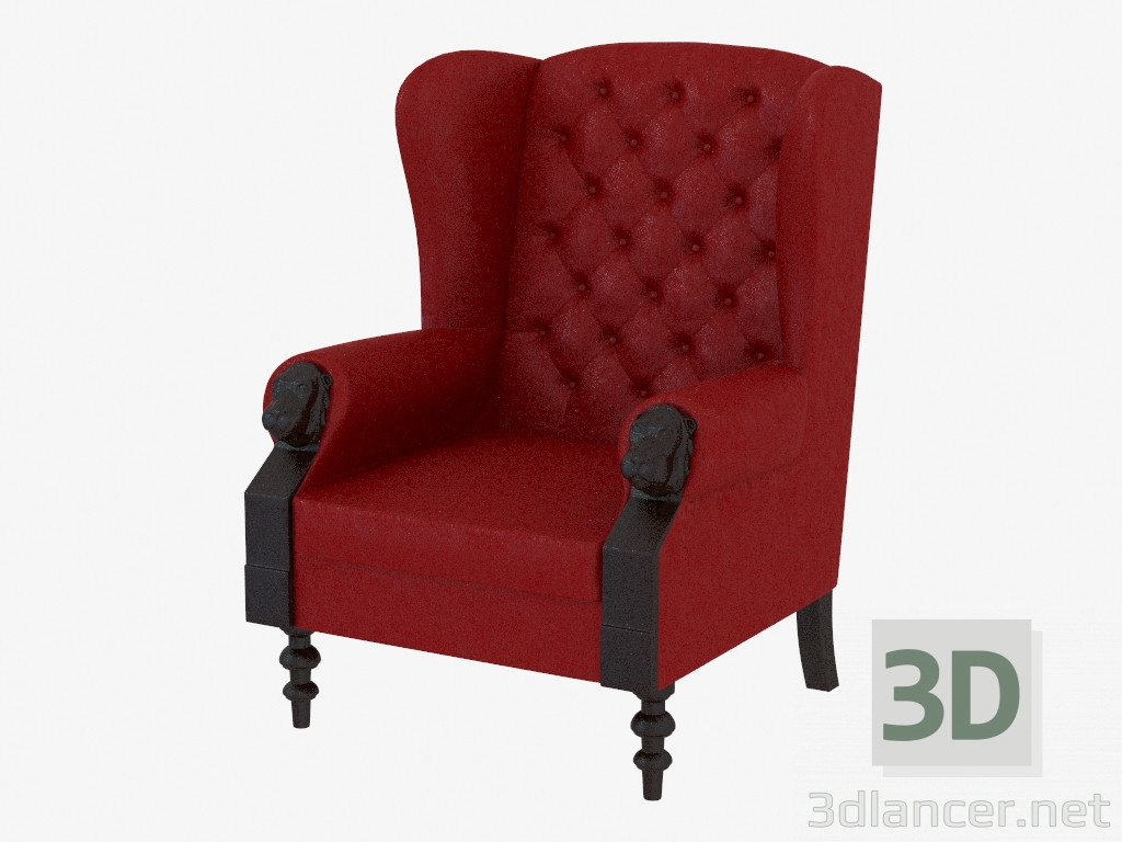 modèle 3D Fauteuil en cuir dans un style classique Nobel - preview