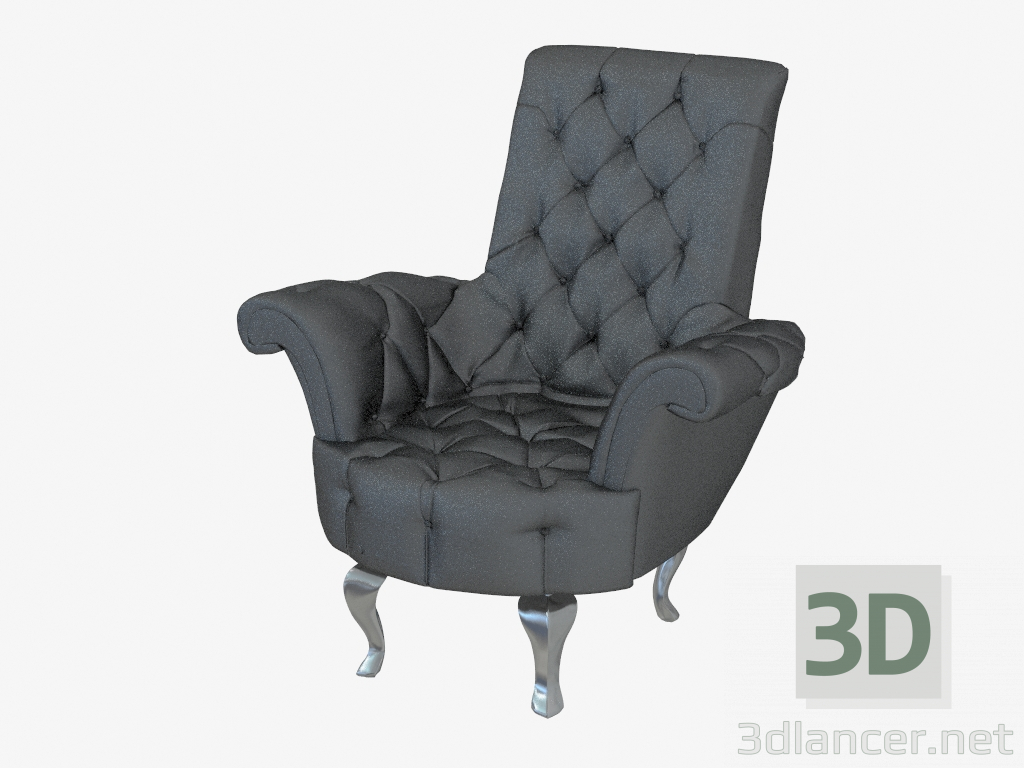 3d model Sillón de cuero en estilo art-deco B141 - vista previa