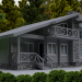 3d Wooden house from timber model buy - render