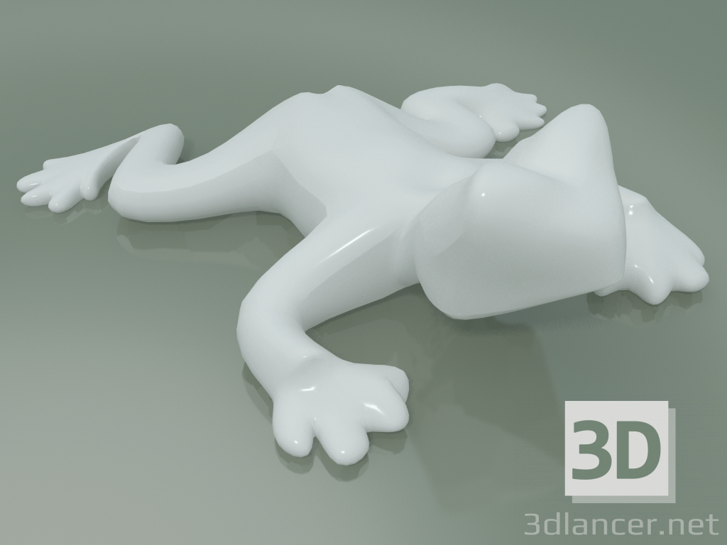 3d model Elemento de decoración rana de cerámica (blanco) - vista previa