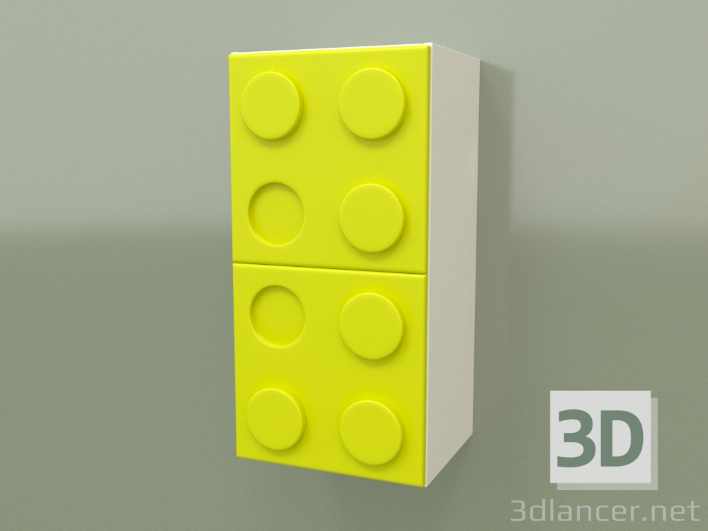 Modelo 3d Prateleira vertical montada na parede (Lime) - preview