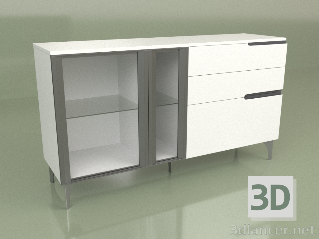 3d model Chest of drawers GL 230 (White) - preview