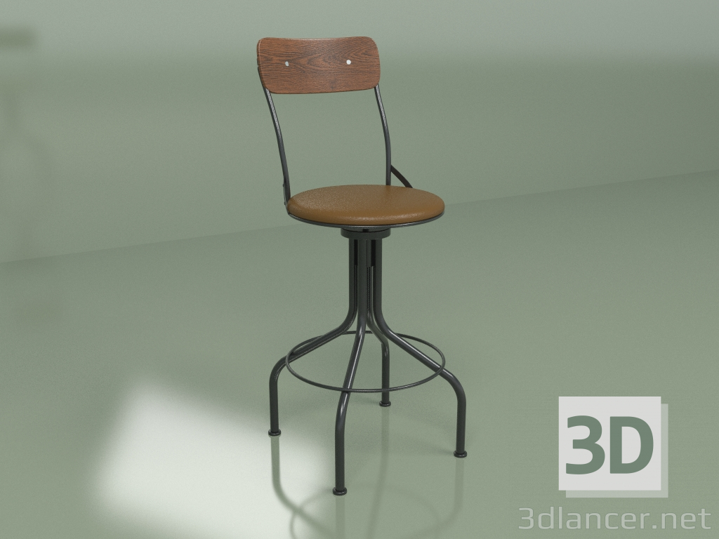 modèle 3D Tabouret de bar Vigneron (noir) - preview