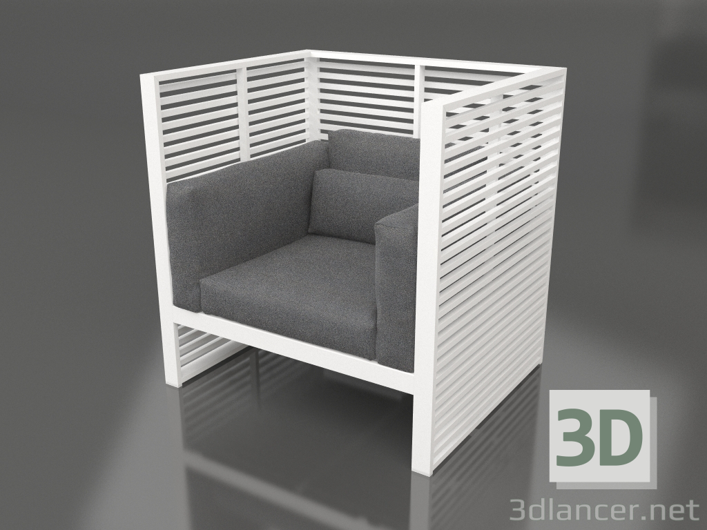 Modelo 3d Espreguiçadeira Normando com encosto alto (Branco) - preview