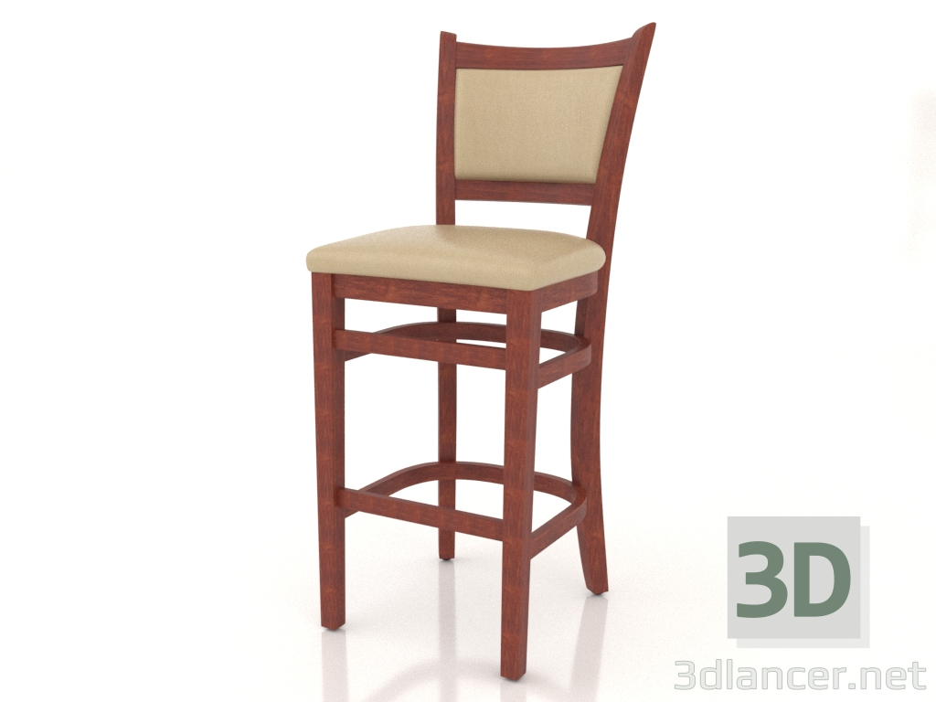 modèle 3D Tabouret de bar Chester (Cognac) - preview