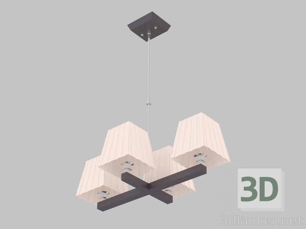 modello 3D Lampadario asta Acorde (1070-4P) - anteprima