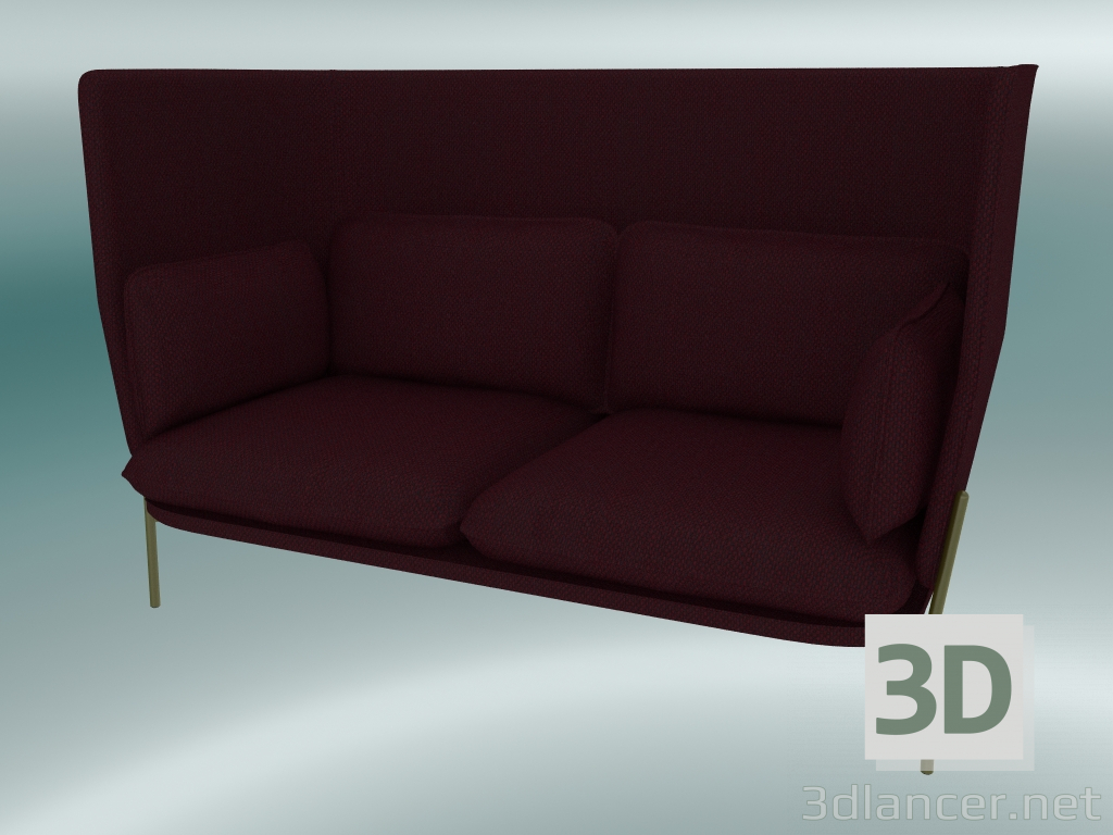 modello 3D Divano divano (LN6, 90x180 H 115 cm, gambe bronzate, Sunniva 2662) - anteprima