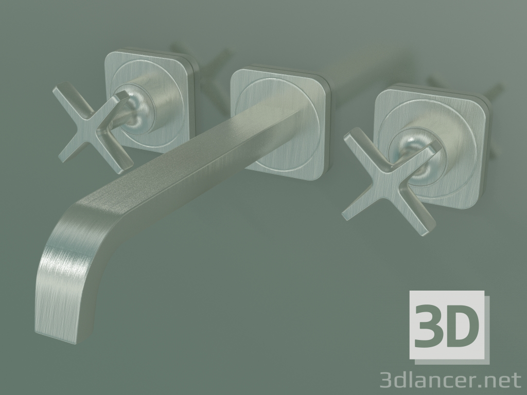 3d модель Змішувач для раковини на 3 отвори, прихованого монтажу (36107820, Brushed Nickel) – превью