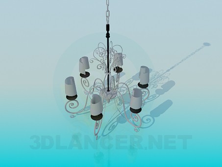 3d model Chandelier with spiral-shaped ceiling paintings - preview