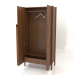 3d model Wardrobe with long handles W 01 (open, 1000x450x2000, wood brown light) - preview