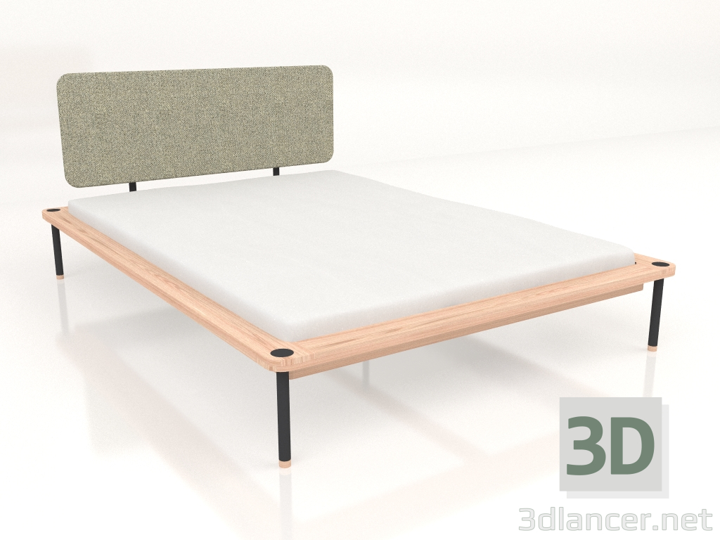 3D Modell Doppelbett Fina mit Stoffkopfteil 140X200 - Vorschau