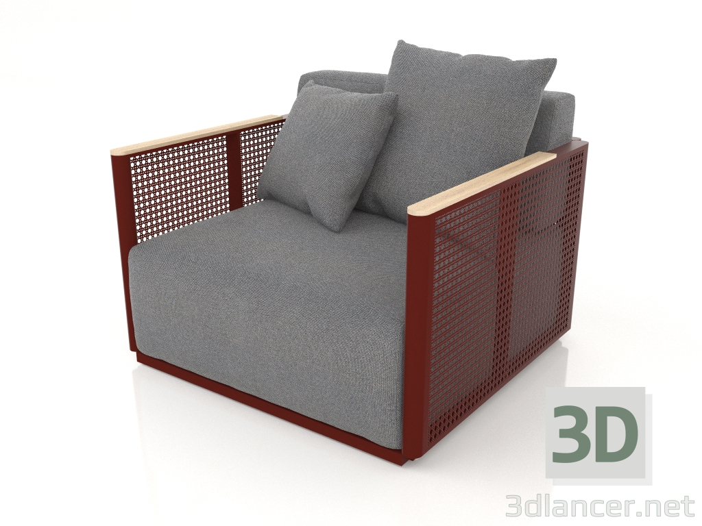 3d model Sillón (rojo vino) - vista previa