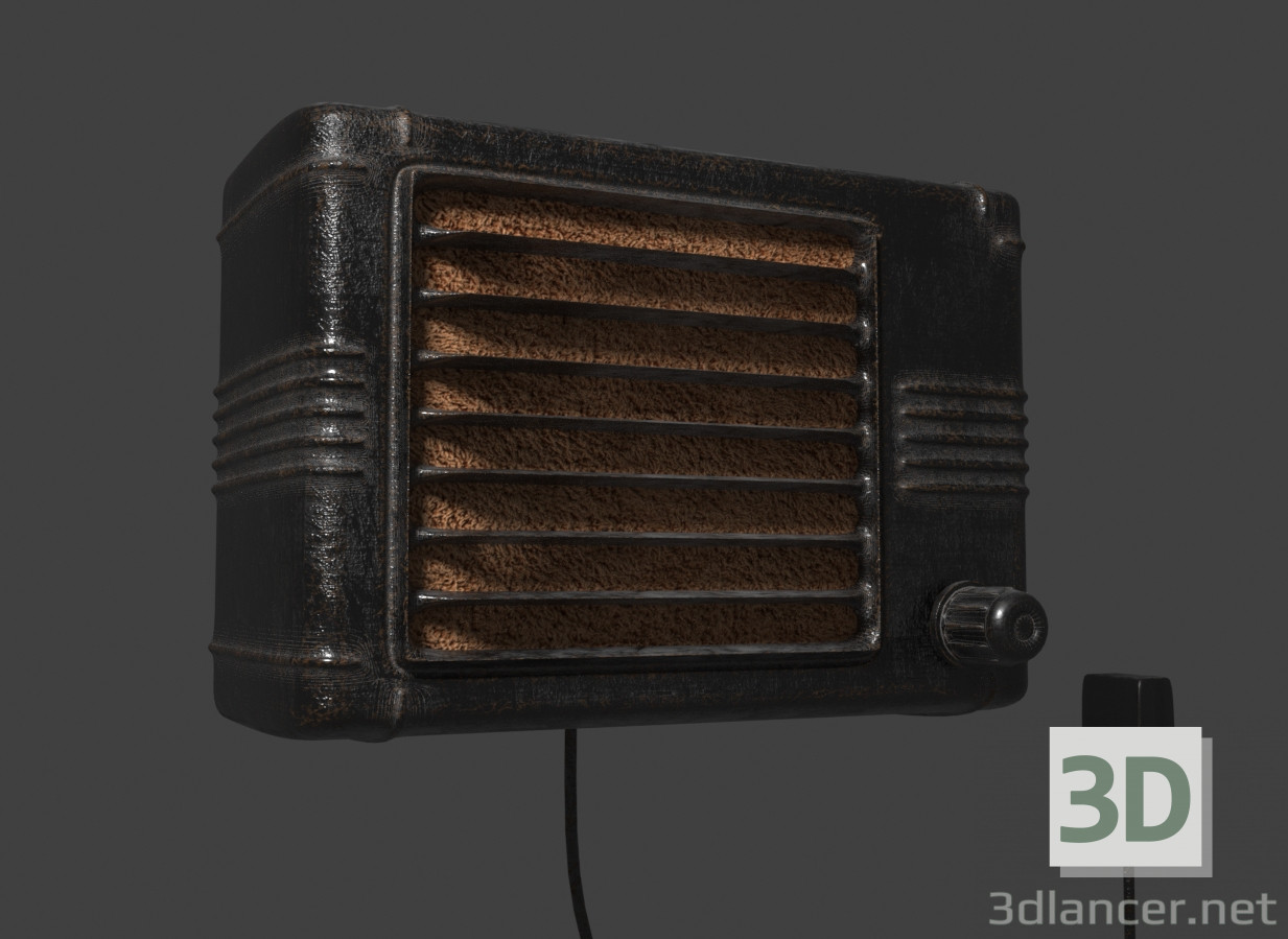 Modelo 3d Rádio antigo - preview