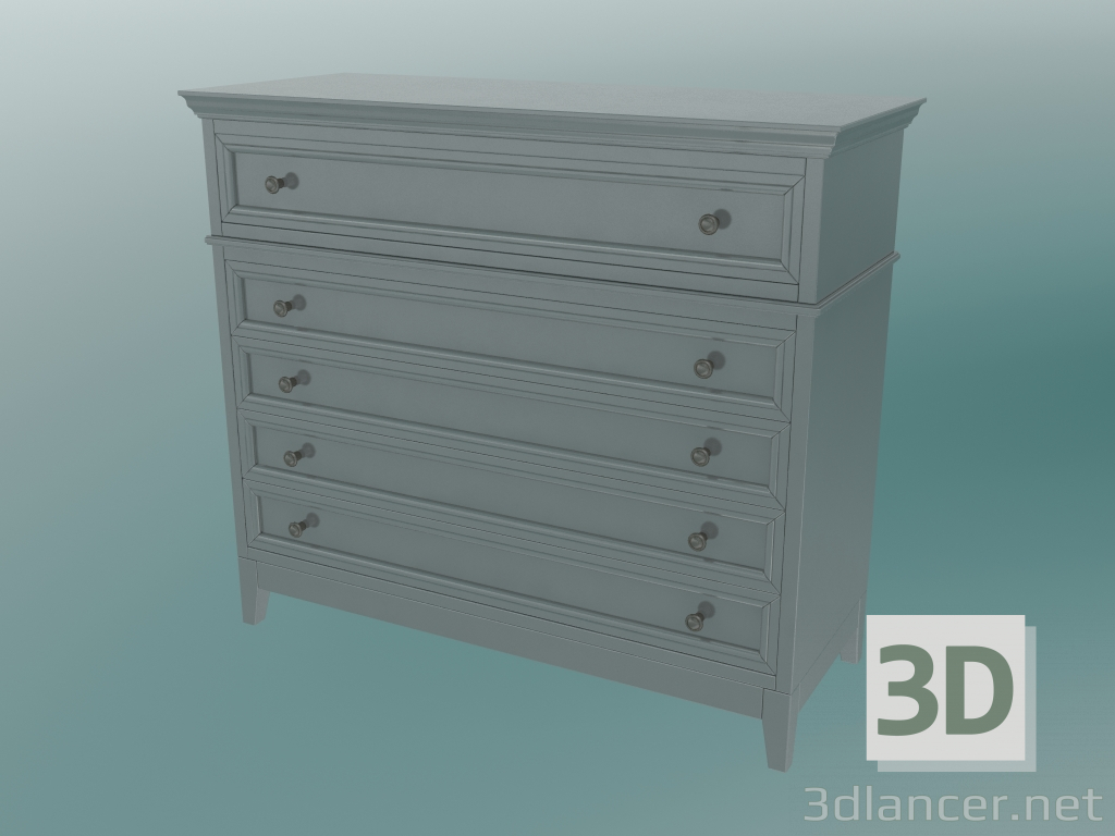 3d model Cajonera con patas (gris-verde) - vista previa