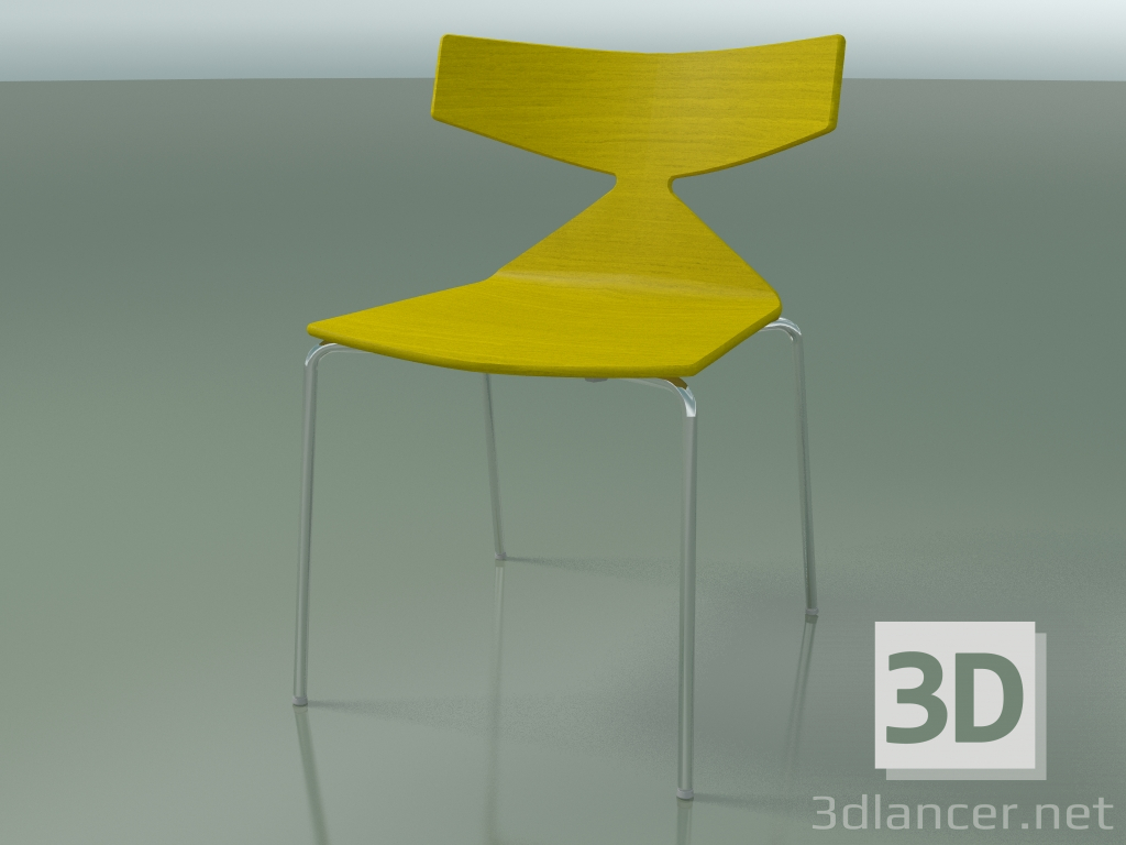 Modelo 3d Cadeira empilhável 3701 (4 pés de metal, amarelo, CRO) - preview