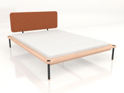 Cama de casal Fina com cabeceira de couro 140X200