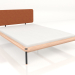 Modelo 3d Cama de casal Fina com cabeceira de couro 140X200 - preview