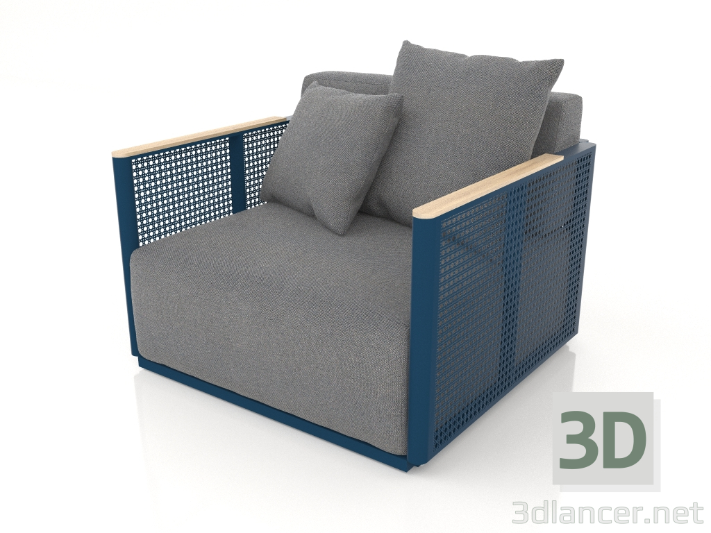 modèle 3D Fauteuil (Gris bleu) - preview