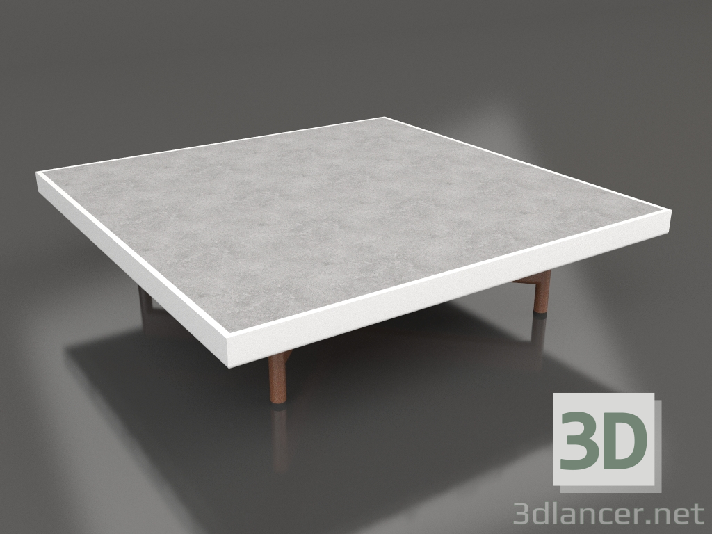 Modelo 3d Mesa de centro quadrada (branca, DEKTON Kreta) - preview