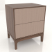 3D Modell Nachttisch FARGO 2 Schubladen mit gefrästen Fronten (Beige, Tabakeiche, Option 1) - Vorschau