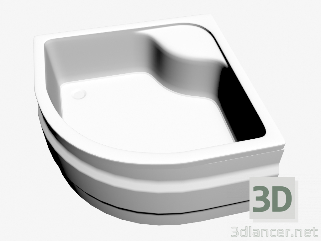 3d model Palet semicircular 90 cm (KTD 041B) con panel (KTD 041O) Profundo - vista previa