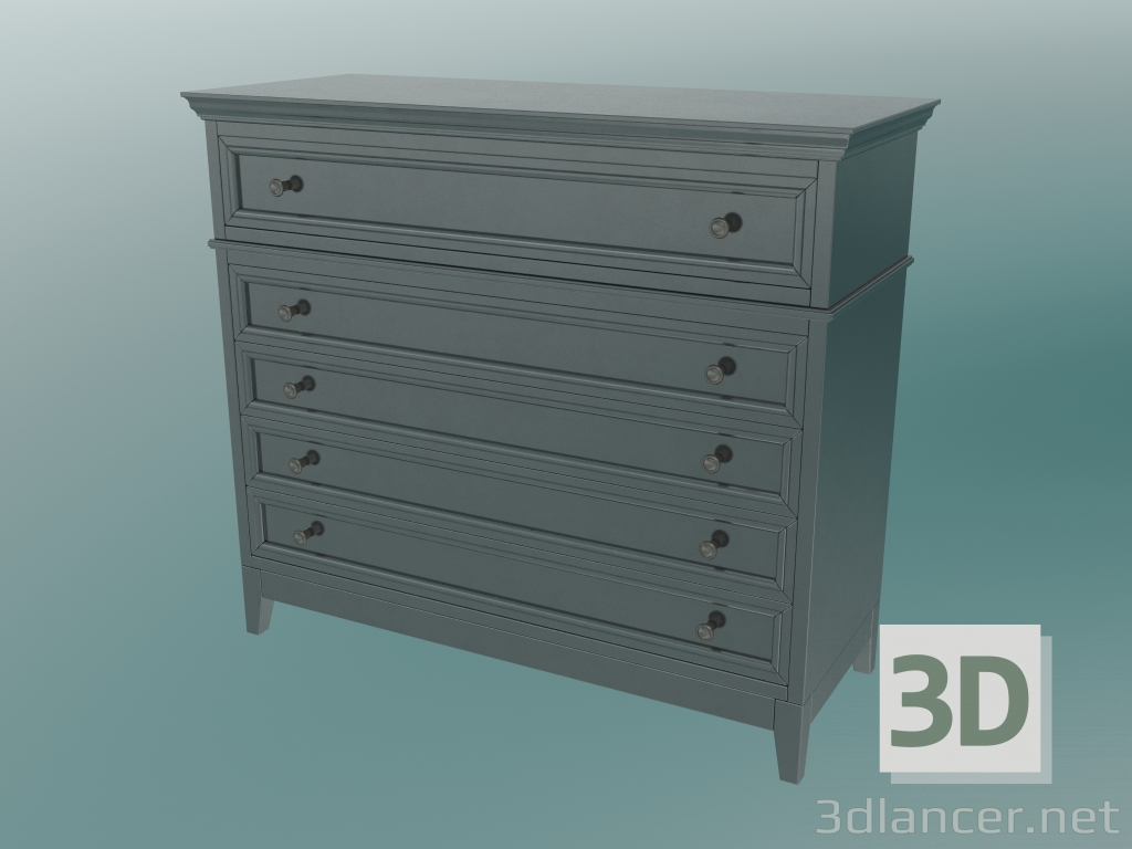 3d model Cajonera con patas (negro-marrón) - vista previa