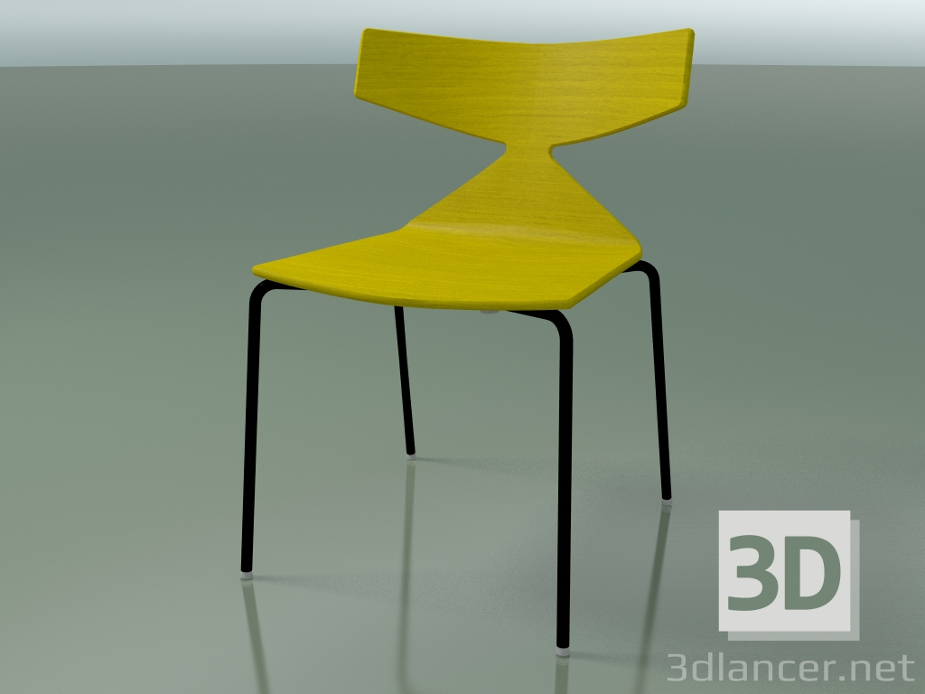 3d model Stackable chair 3701 (4 metal legs, Yellow, V39) - preview