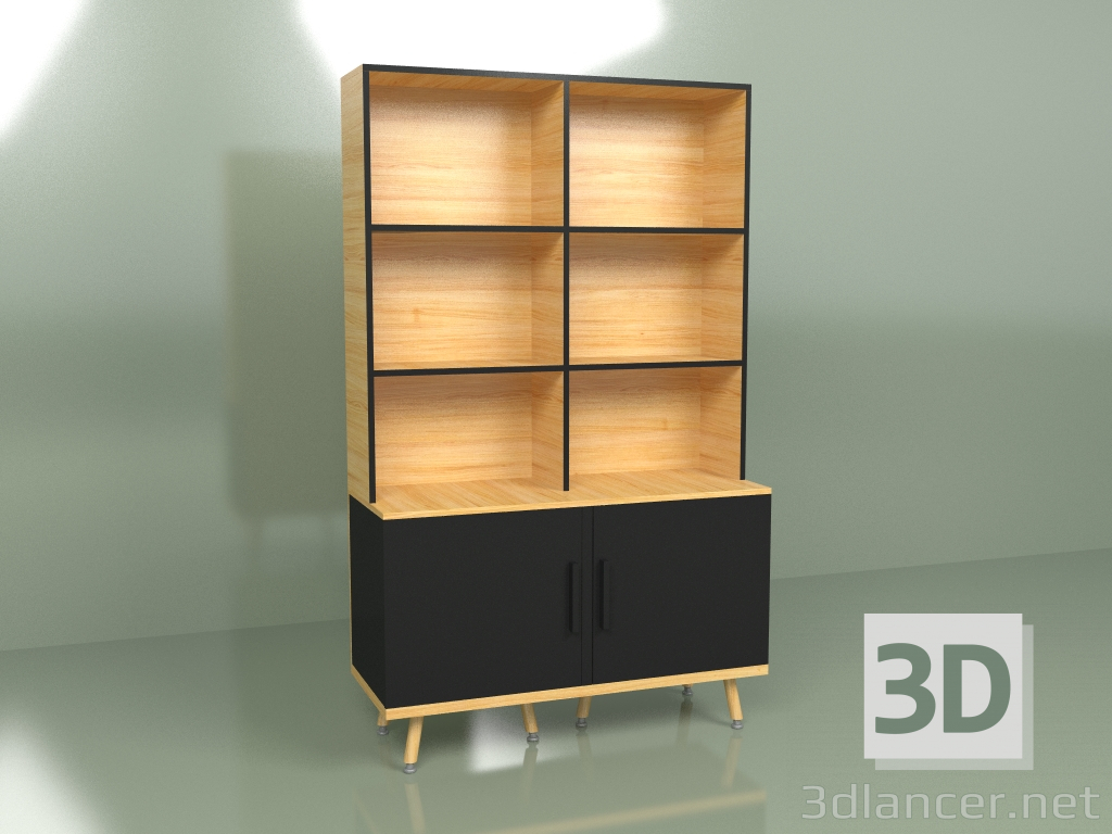 Modelo 3d Estantes Woodi (preto) - preview