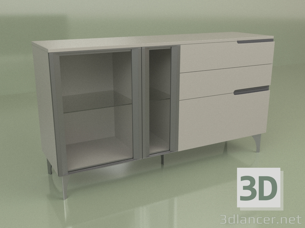 3d model Chest of drawers GL 230 (gray) - preview