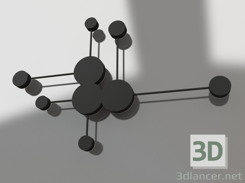 Modelo 3d Candeeiro de parede Firs preto (2206.19) - preview