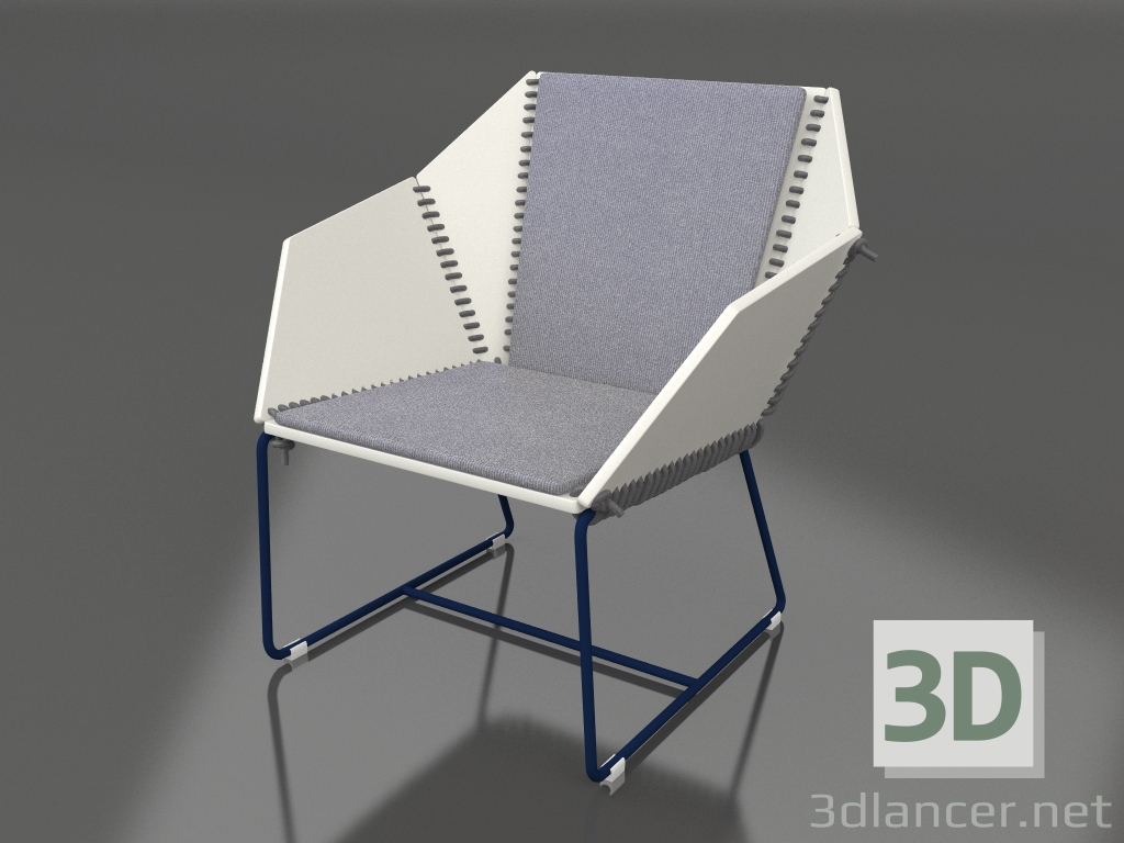 modèle 3D Fauteuil club (Bleu nuit) - preview