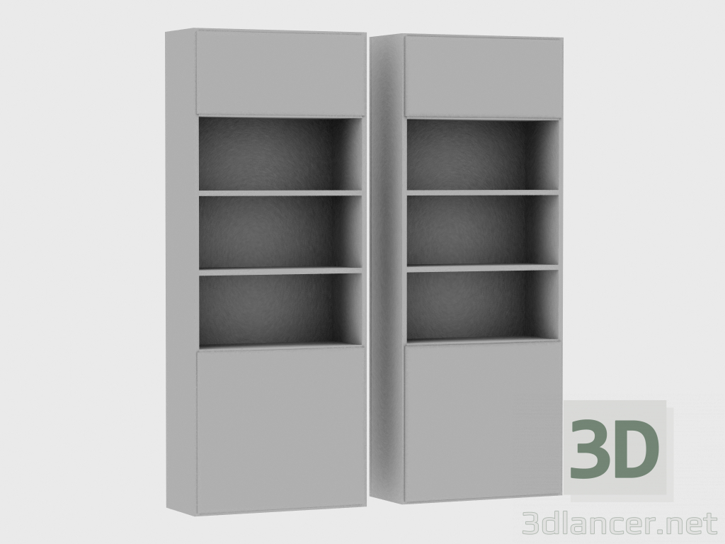 3d model Elementos del sistema modular IANUS MIDDLE WITH BACK (D230) - vista previa