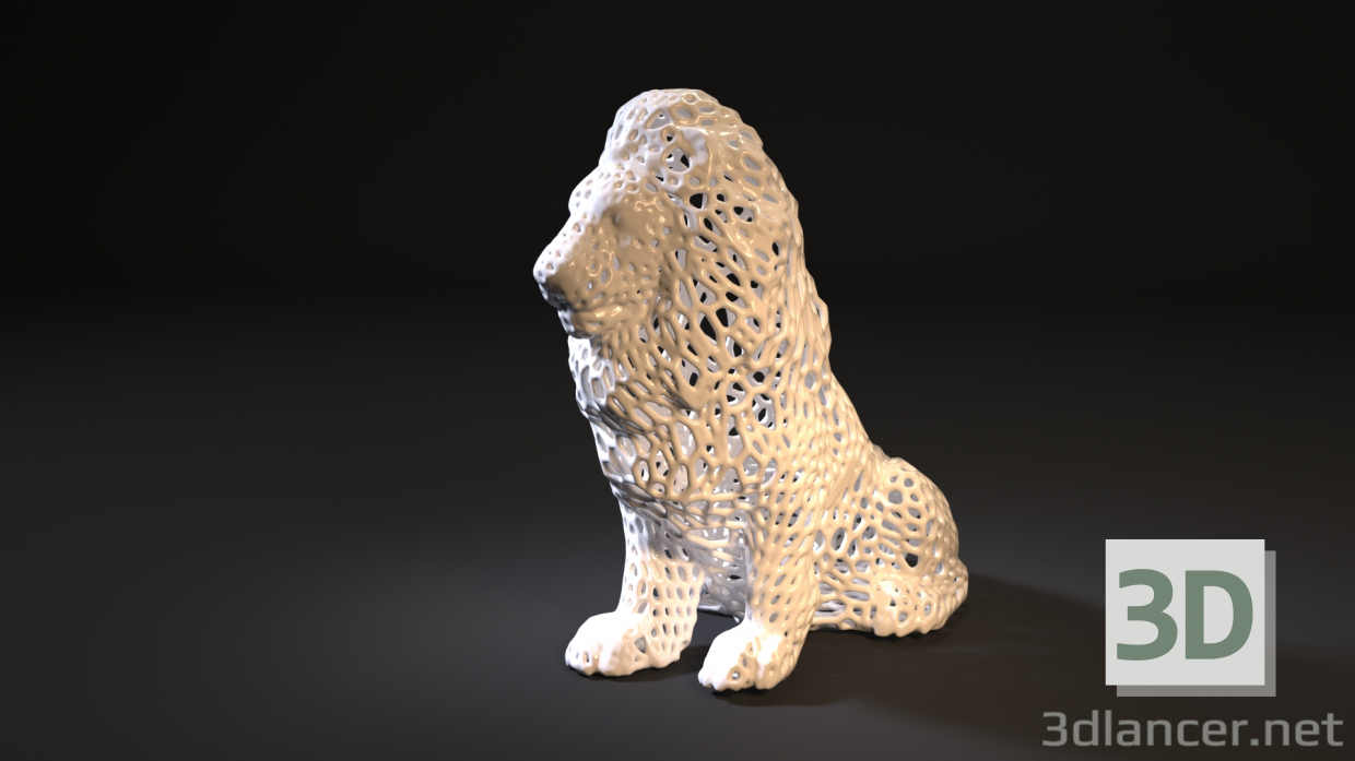 3d Lion King Voronoi модель купить - ракурс