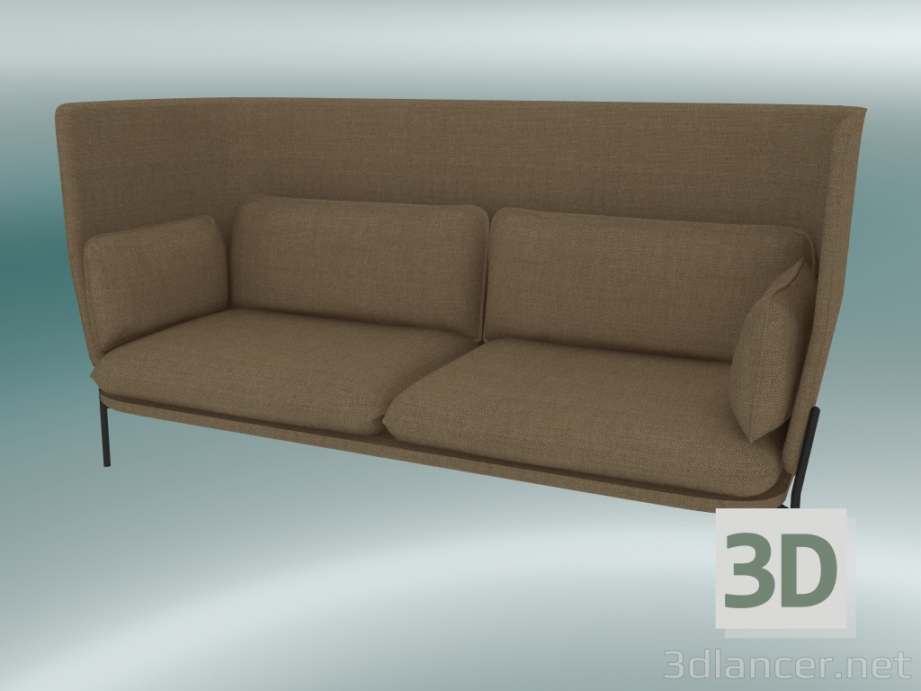 Modelo 3d Sofá Sofá (LN7, 90x232 H 115cm, pernas pretas quentes, Hot Madison 495) - preview