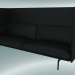 modello 3D Divano triplo con schienale alto Outline (Refine Black Leather, Black) - anteprima