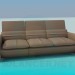 3D Modell Sofa mit Kissen - Vorschau