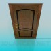 3d model Wooden door with a single handle - preview